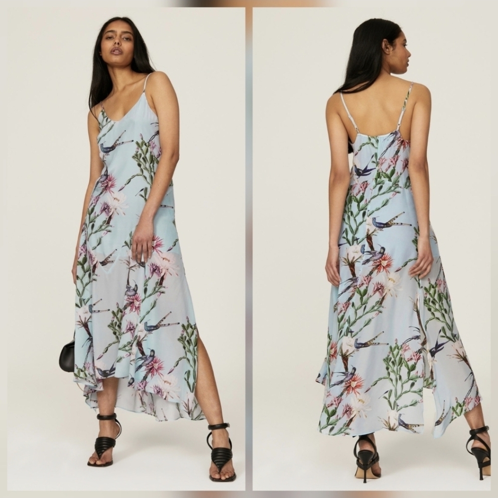 AllSaints Essey Senja Dress Viscose Shift V-neck Sleeveless Size 2